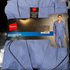 Hanes Blue Cotton Blend Pajama Set for Men sz xxl New
